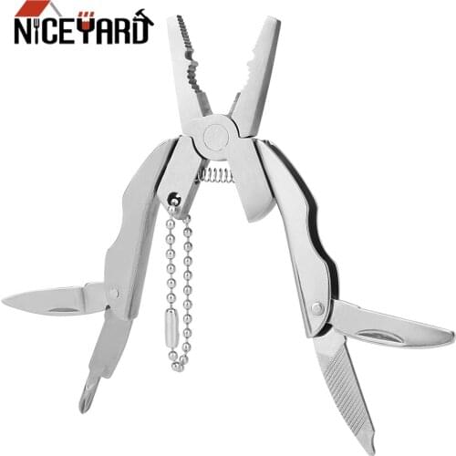 NICEYARD Outdoor Portable Hand Tool Multi Tool Mini Multitool Pliers Knife Screwdriver Keychain