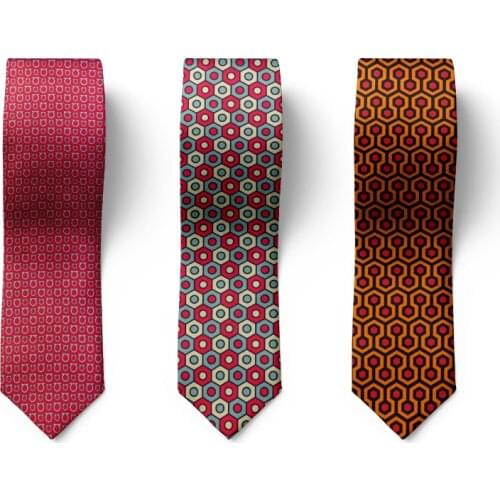 Hexagon Geometric Pattern Mens Tie Fashion Honeycomb Mesh Color Men Tie Accessories Funny Casual Suit Wedding Party Male Tie