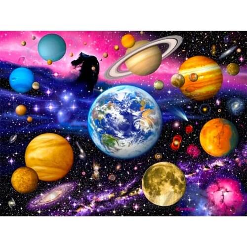 Universe Space Landscape Printed 11CT Cross Stitch Kit DIY Embroidery DMC Threads Craft Sewing Handmade Hobby Floss Adults