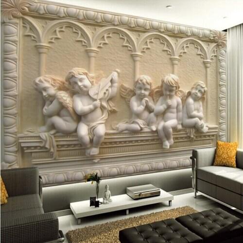 Bacaz Jade Angel 8d papel parede 3d Wall Murals Wallpaper for walls 5d Murals Home Decor 3d Wall Photo Mural Wall paper