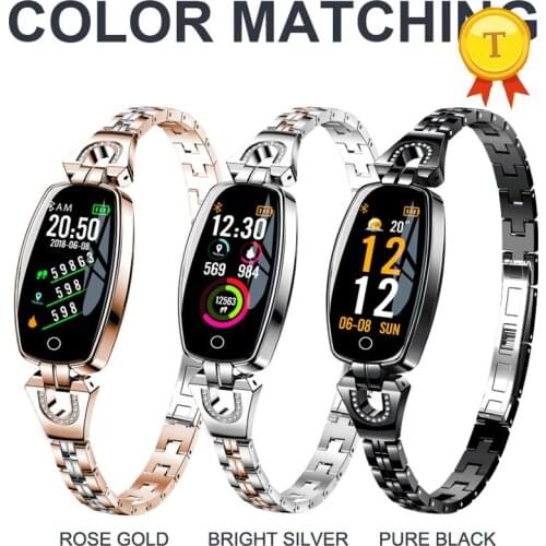 Newest silver gold black 24 hours continue Heart Rate Monitor blood pressure smart bracelet smart band women smart wristband