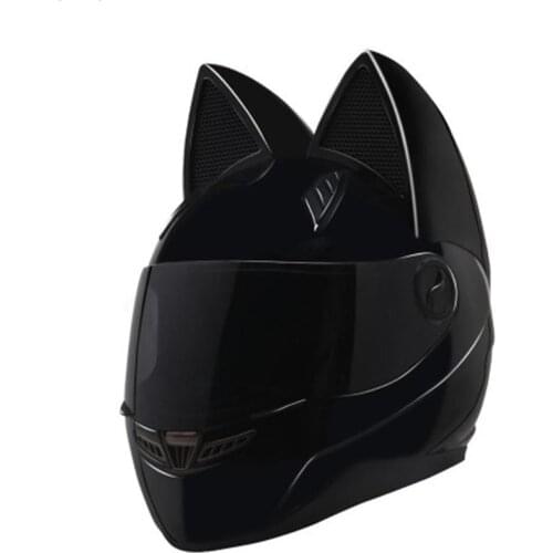New Brand NITRINOS Black Full Face Motorcycle Helmet Personality Cat Helmet Fashion Motorbike Helmet Moto Capacete M /L/XL /XXL