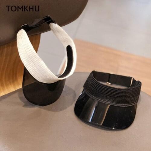 TOMKHU New Summer UV Plastic Visor Sun Hats Women Men Outdoor Dealer Tennis Fashion Beach Cap Protection Snapback Adjustable Cap