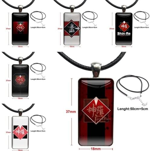 Select Shinra Company Final Fantasy Glass Cabochon Pendant Necklace Rectangle Fashion Necklace For Girl