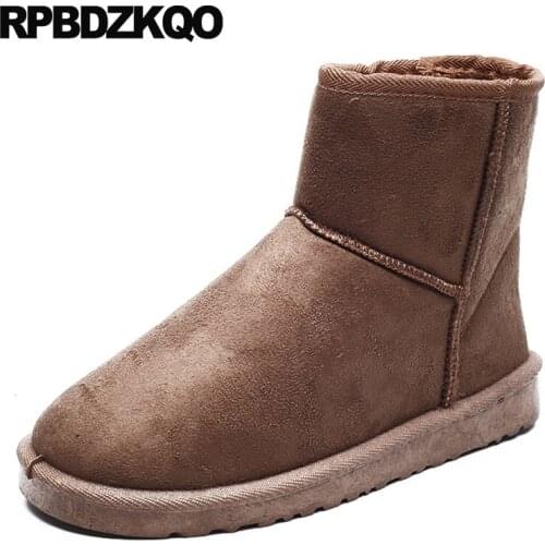 Plus size suede faux fur winter men slip on casual shoes short fashion 2018 ankle snow boots male australian snowboot cheap