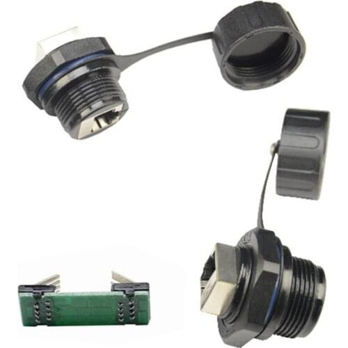 RJ45 female to female Straight head Ethernet LAN M25 shielding Water proof connector socket plug RJ 45 with Waterproof cover