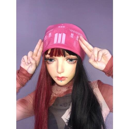 60*60 Hand Painted Stylish Kerchief Printed Hood for Spicy Girls Y2K Fashion Women Clothes Accessories Punk Style Bandanas