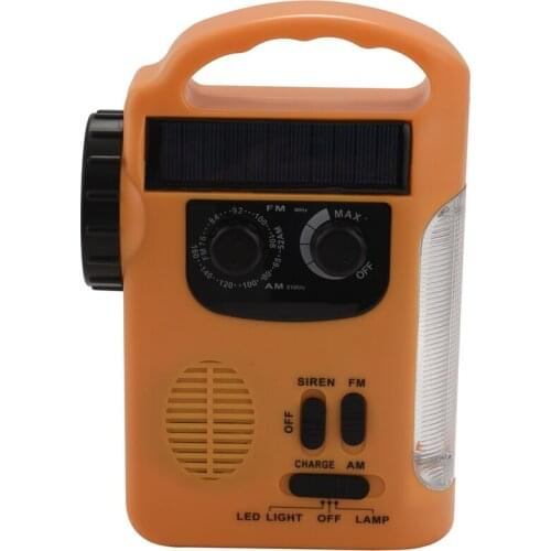 Cell Phone Charger Radio, Led Flashlight Radio, Led Lantern Radio, Siren, Rechargeable Batteries, Hand Crank, Solar Power Radio