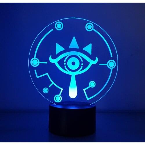 Zelda Visual Illusion LED 3D Breath of the Wild Nightlight 7 Color Changing USB Link Action Figure Anime Game Toy