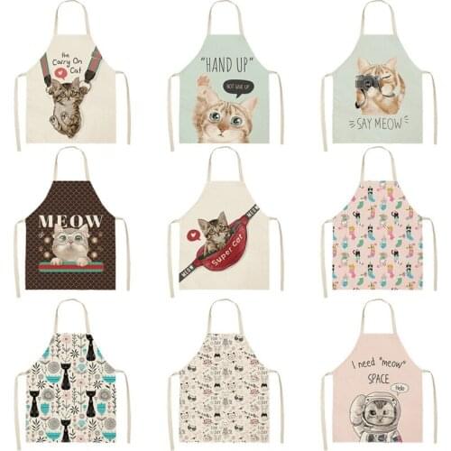 Cartoon cat pattern Kitchen apron kitchen apron women master apron Women kitchen apron Apron for hairdresser aprons for women