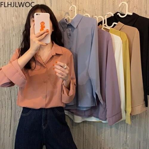Cute Purple Top Japanese Style Girls Chic Korea Design Womens Boyfriend Loose Casual Cotton Blends Single Breasted Button Shirts