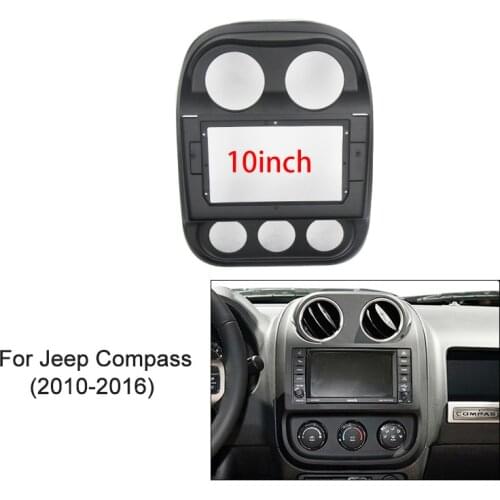 10inch front plastic housing for Jeep Compass 2010-2016 car radio front plastic frame with full set cables plugs