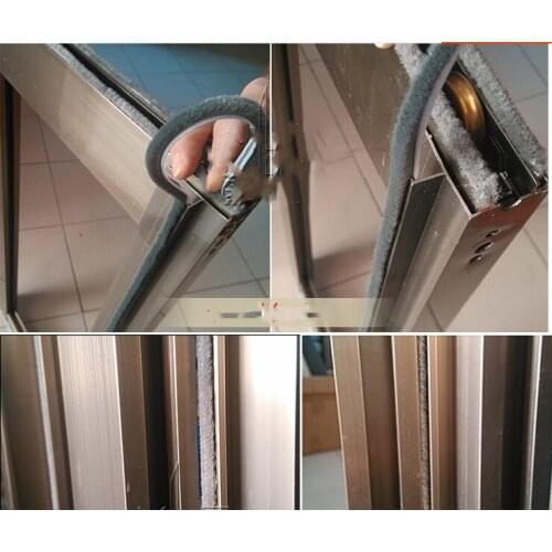 10M 5mm x 8mm aluminum sliding door window gap nylon pile brush seal dust resistant strip