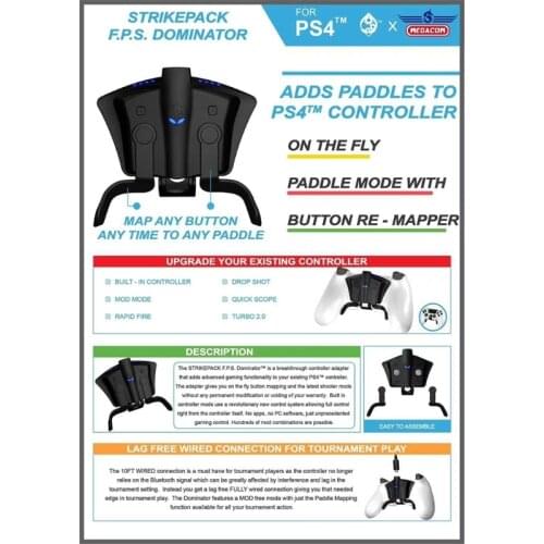 28EA Strikepack Strike Pack Portable FPS Dominator with Paddles Controller Encoder Durable Adapter for PS4