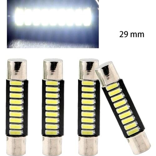 4/Lot 7x29mm Festoon LED C5W Car 9 leds 4014 Auto Interior For Sun Visor Vanity Mirror Lights DC 12V LED Reading Amp B6-4014-9