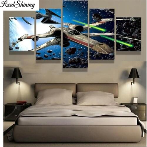 5d diamond mosaic 5 Pieces X-Wing Starfighter diy diamond mosaic embroidery full display square round drill painting rhinestones