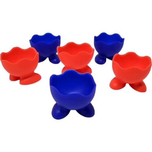 6PCS Silicone Egg Holders Single Funny Serving Cup Egg Cute and Colorful Design Serve Hard-Boiled Eggs