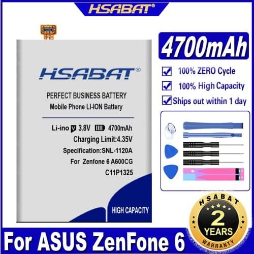 HSABAT 4600mAh Battery For ASUS ZenFone 6 C11P1325 ZenFone6 A600CG T00G A601CG