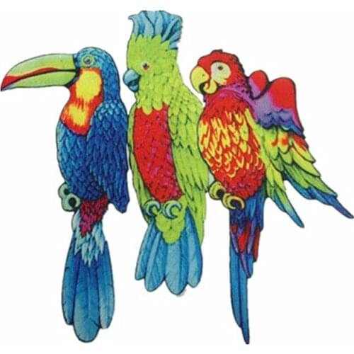 Clothing Accessories Colored Parrot Iron On Stickers DIY Heat Transfer Patches Applique for T-Shirt Jackets Backpack Design
