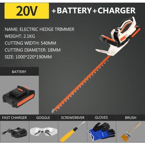 MDHTA20 Cordless Electric Hedge Trimmer 20V Li-on Rechargeable Garden Shear Tools Household Pruning Mower Hedge Trimmer