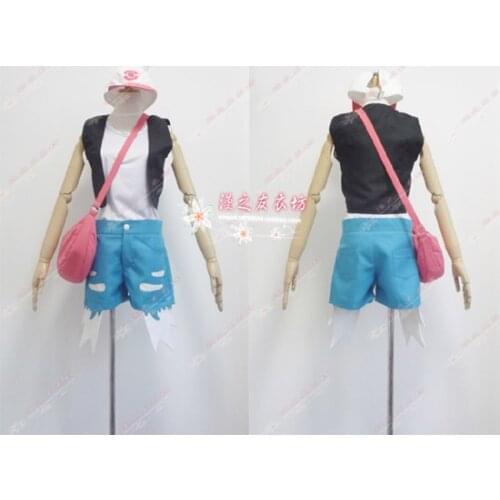 Black and White Versions Touko Cosplay Costume set with hat and bag 11