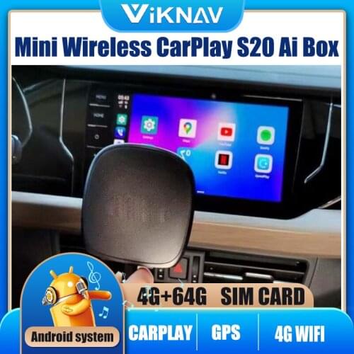 Qualcomm Android system Applepie Mini Wireless CarPlay S20 Ai Box 4+64G Plug and Play Youtube Netfix for Benz Audi Nissan Hyundi