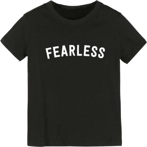 Fearless Print Kids tshirt Boy Girl shirt Children Toddler Clothes Funny Street Top Tees CZ-149