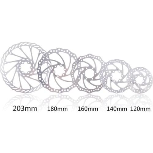 MTB 6 Bolts Disc Brake 120mm 140mm 160mm 180mm 203mm 6 Inches Stainless Steel Bicycle Rotor For Mountain Road Cruiser Kid Bike