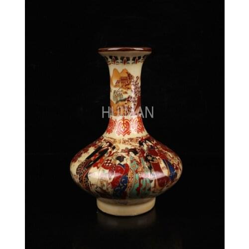 Elaborate Porcelain Hand Painting Flower Vase Crafts Home Decoration China