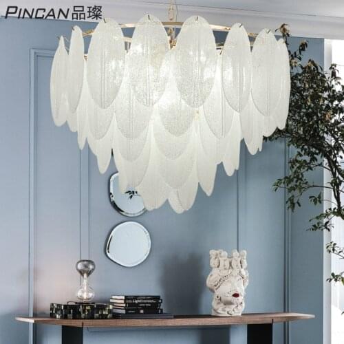 Art light luxury chandelier post modern minimalist glass lamp new model room creative personality living room dining room