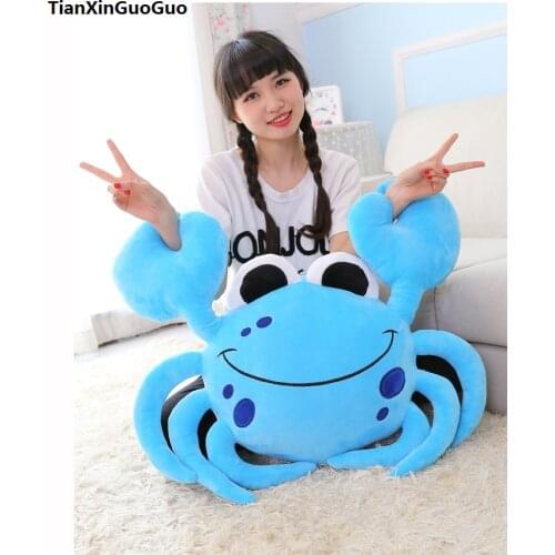 Simulation blue crab plush toy large 75cm soft doll throw pillow birthday gift h0671