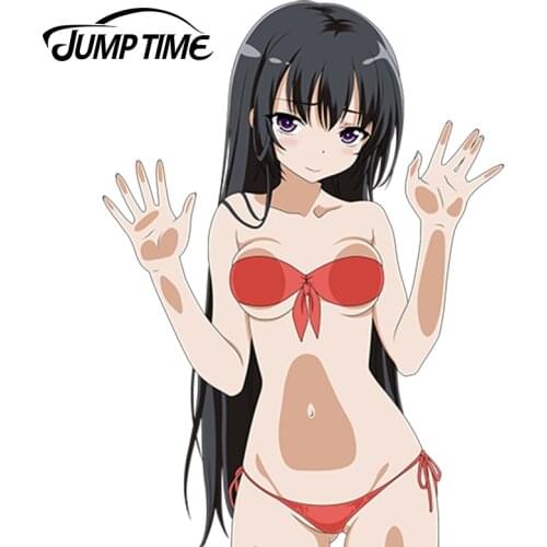 JumpTime 13cm x 9.3cm Lovely Bikini Car Styling Mikazuki Yozora Anime JDM Car Window Decal Car Sticker Accessorie