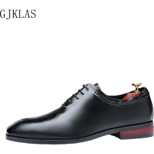 Dress Business Shoes Men Official Plus Size 48 Oxfords Men Leather Dress Shoes Male Classic Elegant Lace Up Office Formal Shoe