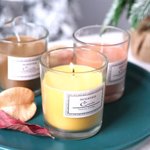 Creative souvenir scented candle DIY glass wax ins household incense smokeless soy wax photography props home decorations