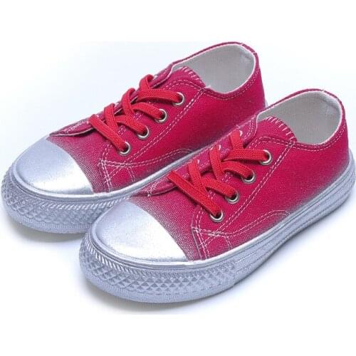 CUZULLAA Girls Breathable Canvas Shoes Glitter Fashion Sneakers For Kids Boys Casual Shoes Children Sports Shoes Size 21-37