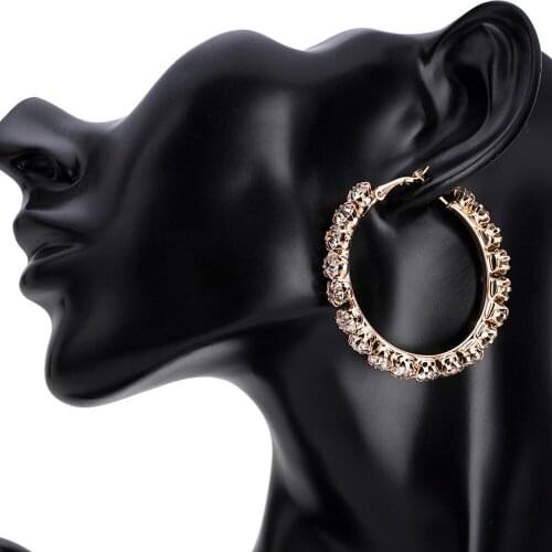 Exaggerated Big Brand Ring Diamond Claw Chain Earrings Women Wish Hot Sale In Various Sizes