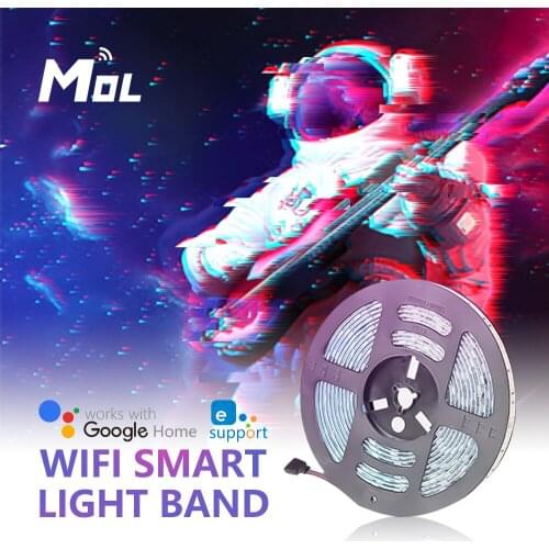 EWeLink smart home RGB ribbon LED strip light automation waterproof 5M WiFi Flexible RGB strip light work with Alexa Google Home