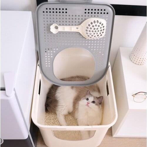 Fully Enclosed Cat Sand Basin Anti-splash Mesh Screen Super Large Cat Top Semi-enclosed Toilet Deodorizing Cat Sand Basin