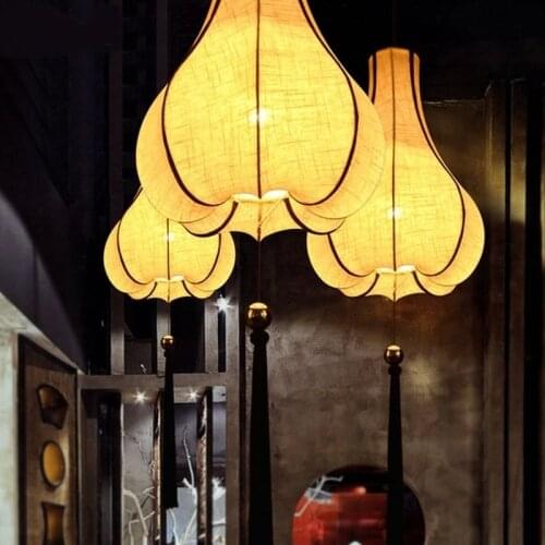 Chinese cloth pendant light bedroom study villa lamps art southeast lights silk cloth Chinese traditional pendant lamps ZS13