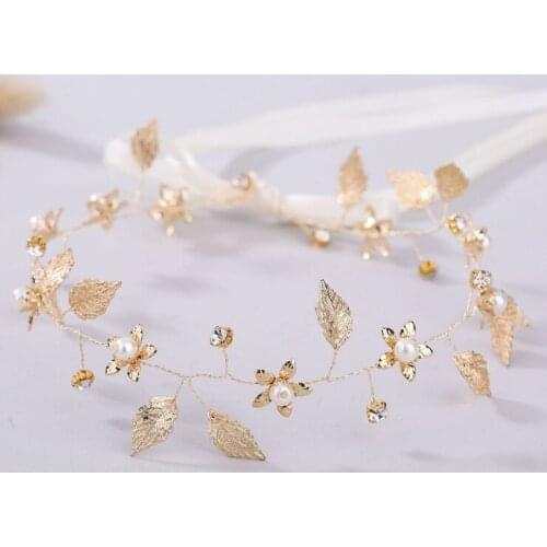Greek Roman Goddess Leaf Flower Branch Hairband Crown Headpiece Bridal Wedding Prom Headband Gold Hair Accessories Jewelry