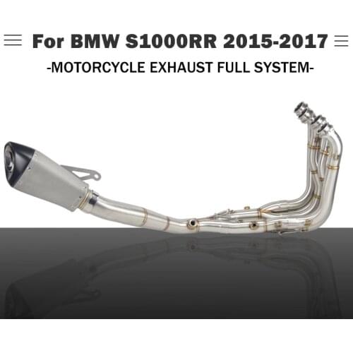 S1000rr 60mm Motorcycle Exhaust Headers Elbow Full Pipe with DB killer Laser Escape Moto for BMW S1000RR 2015 2016 2017