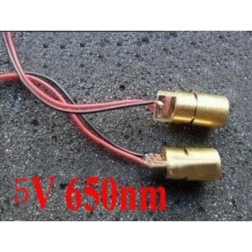 Lowest Price High quality! 100pcs/lot 6mm 5V 5mW 650nm Laser Dot Diode Module Head RED, wholesale