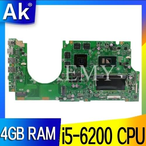 UX510UW Motherboard GTX960M/960M i5-6200CPU 4GB RAM For ASUS UX510UW UX510UWK UX510UXK UX510UX UX510U Laptop Mainboard REV2.0