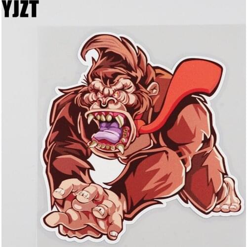 YJZT 13.9CM*14.9CM A fierce Gorilla In The Forest Car Sticker PVC 12A-0037