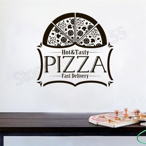YOYOYU Pizza Poster Vinyl Wall Decals Quote Hot Tasty Pizza Fast Delivery Wall Sticker Kitchen Special Interior Home DecorZW381