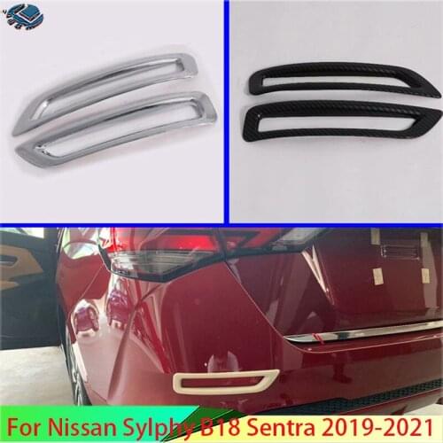 For Nissan Sylphy B18 Sentra 2019-2020 Car Accessories Rear Reflector Fog Light Lamp Cover Trim Bezel Frame Styling Garnish