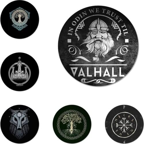 Viking Vegvisir Odin Nordic Icons Pins Badge Decoration Brooches Metal Badges For Clothes Backpack Decoration