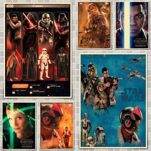 Star Wars The Force Awakens Movie Poster Wall Stickers For Home Room Bar Decor Art