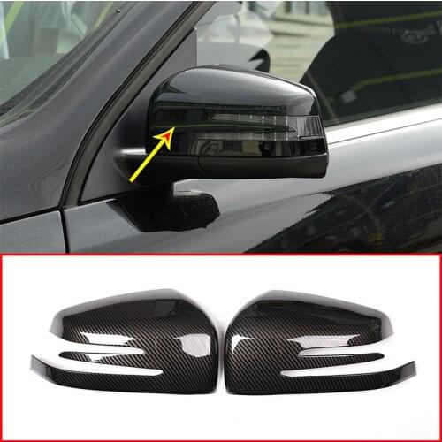 Car Accessory Carbon Fiber Side Rearview Mirror Cap Protection Cover Trim For Mercedes benz ML GL 13-16 GLE GLS Class 15-17 2Pcs