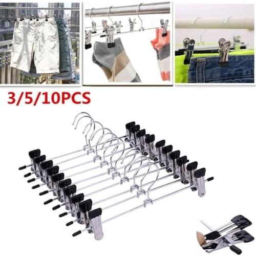 3/5/10pcs/set Household Black Scarf Tie Wardrobe Hanger Rack Skid Trousers Pants Hanger